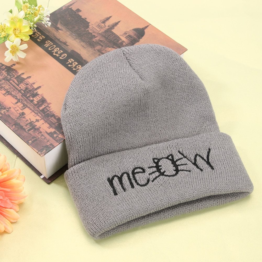 Autumn MEOW Knitted Wool Beanie Hat