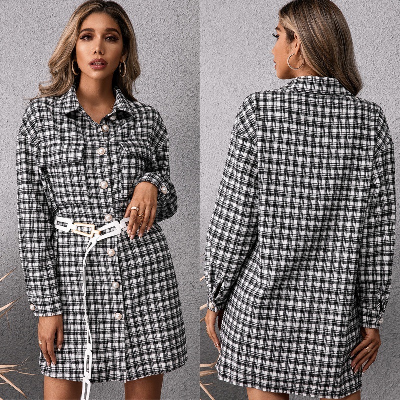 Women’s Mid-Length Plaid Shirt