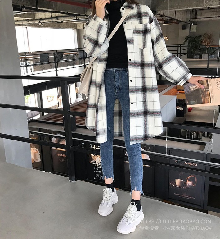 Women's Plaid Casual Shirt Coat - Image 5