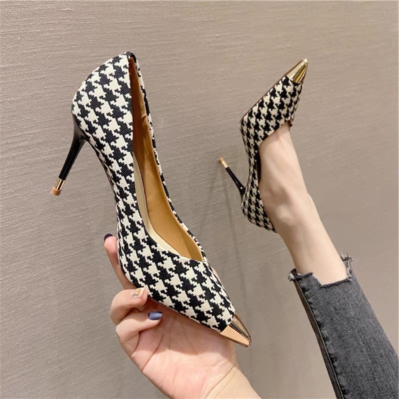 Plaid Pointed Toe Pumps - Image 5