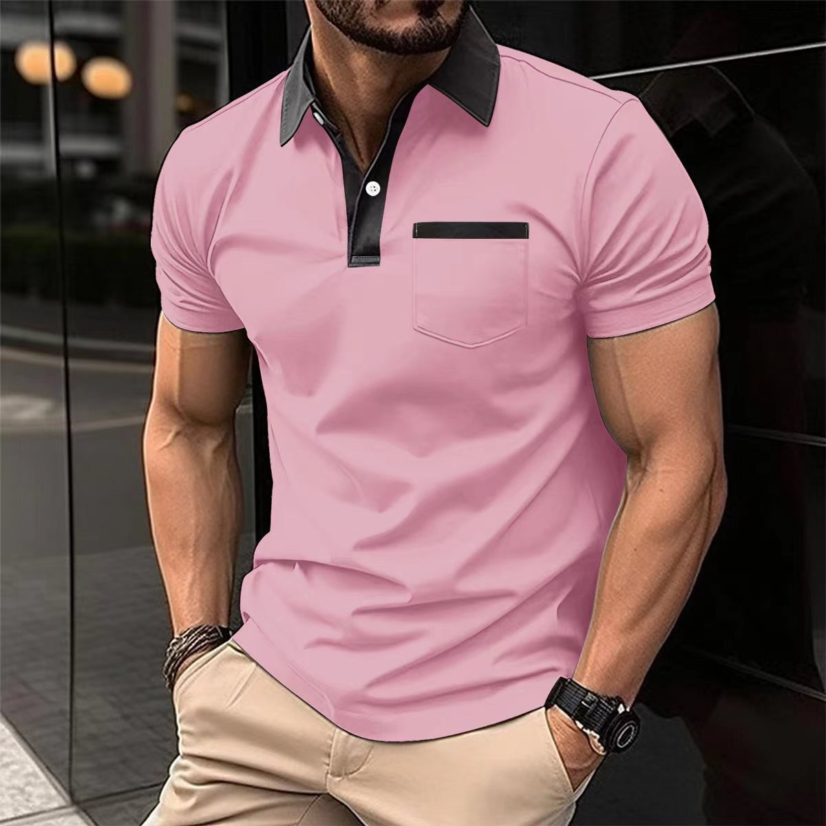 Men's Slim Fit Pocket Polo Shirt | Short Sleeve Casual Polo - Image 8