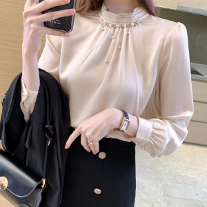 Women's Beaded Chiffon Blouse