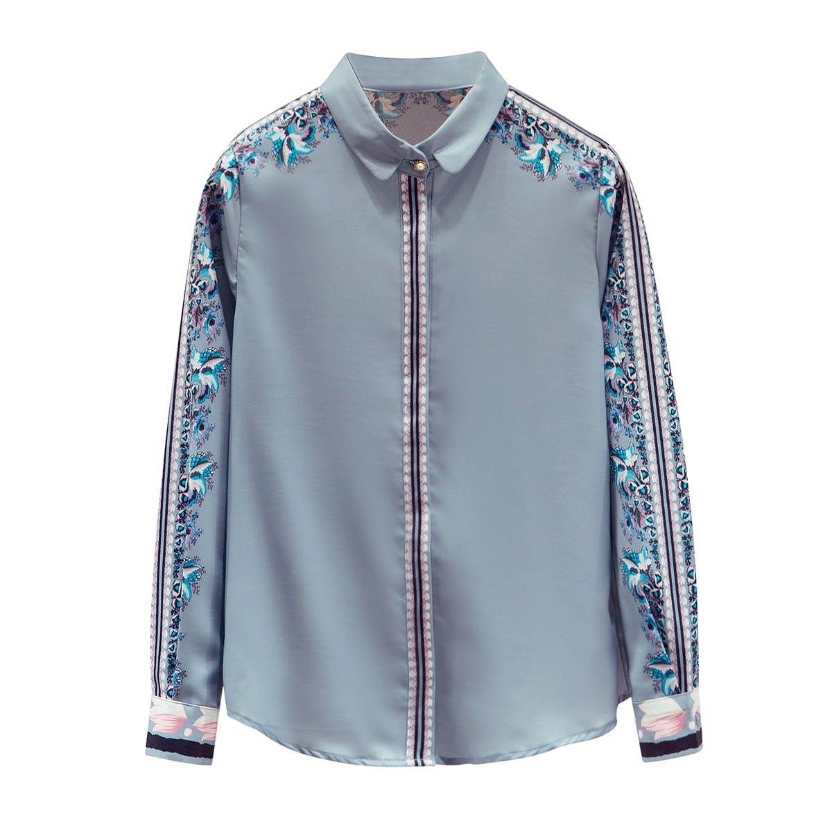 Women's Printed Satin Blouse - Image 4