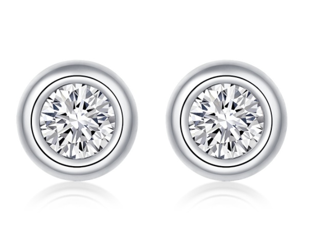 925 sterling silver moissanite necklace and stud earrings jewelry set