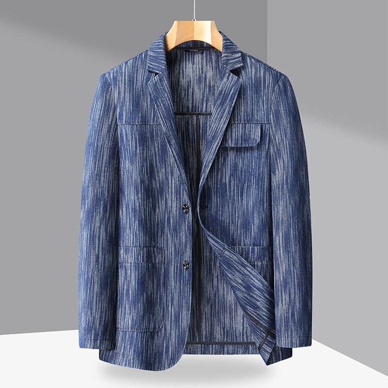 Men’s Retro Denim Jacket | Japanese Style Cotton Denim Coat