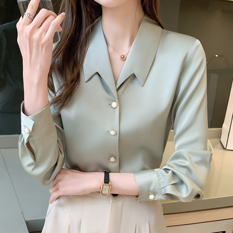 Women’s Satin Button Shirt