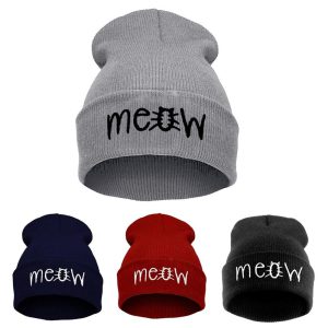 Autumn MEOW Knitted Wool Beanie Hat