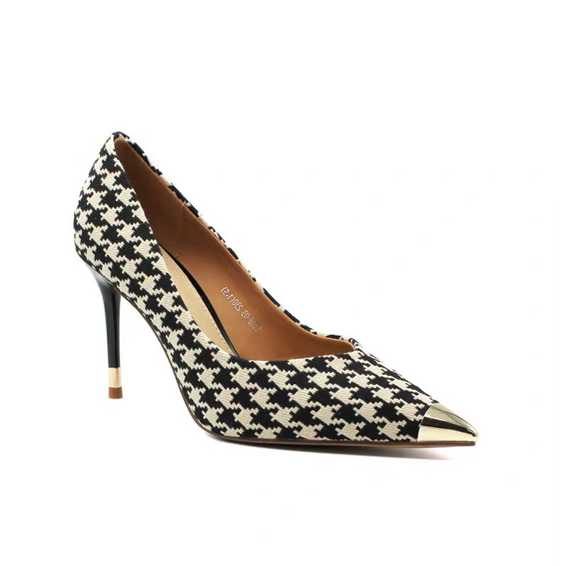 Plaid Pointed Toe Pumps