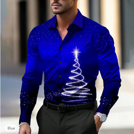 Men's Long Sleeve Hawaiian Shirt | Loose Fit Printed Shirt - Image 3