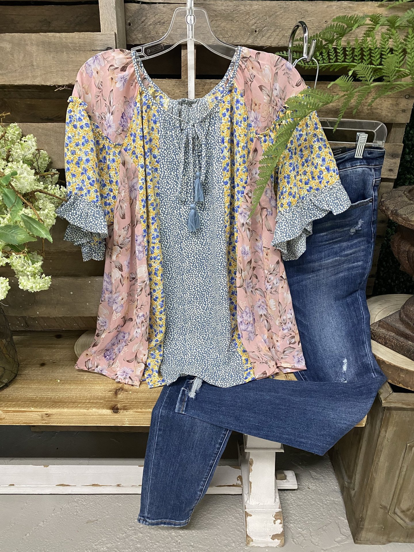 Women's Boho Floral Ruffle Chiffon Blouse | Summer Casual Top - Image 3