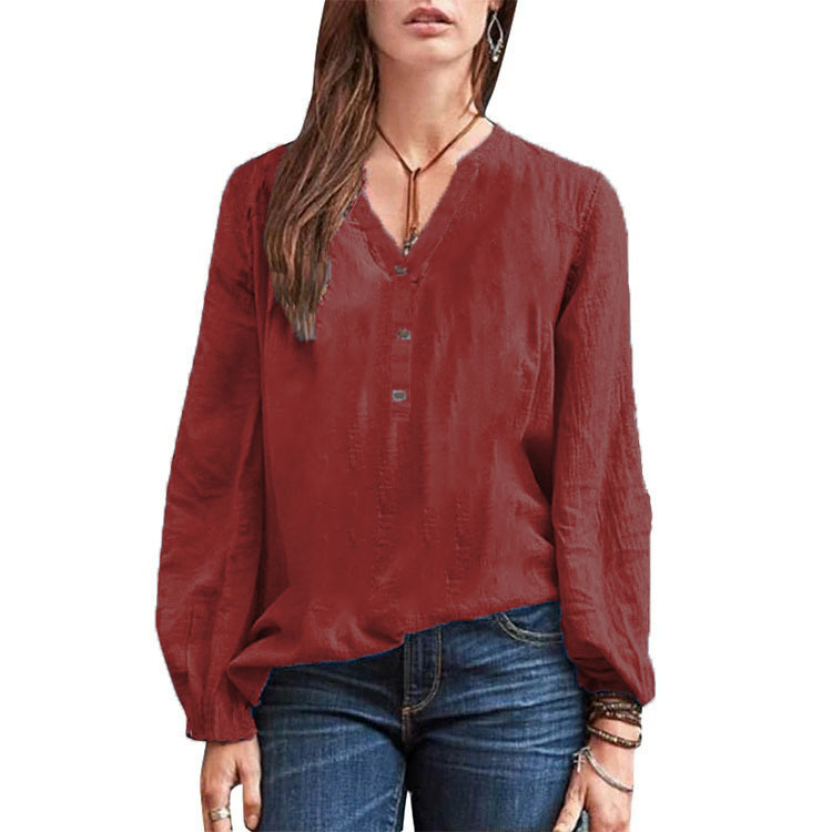 Cotton Linen Retro Shirt - Image 8