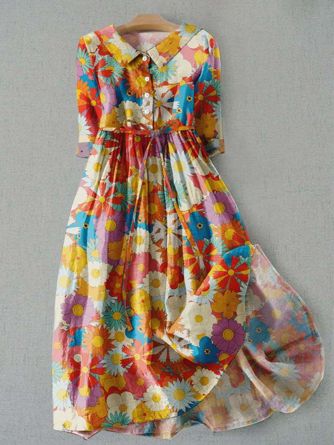 Women's Floral Shirt Dress - Image 7