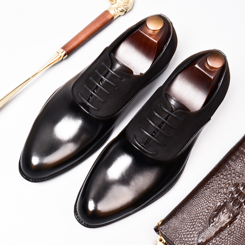 men's vintage British leather dress shoes with classic business styling