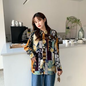 Floral Chiffon Long Sleeve Top