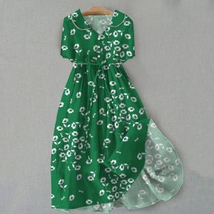 Women’s Floral Casual Shirt Dress | Long Sleeve Printed Dress