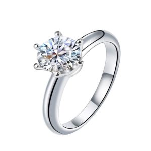 1 carat faux moissanite geometric ring with korean style design