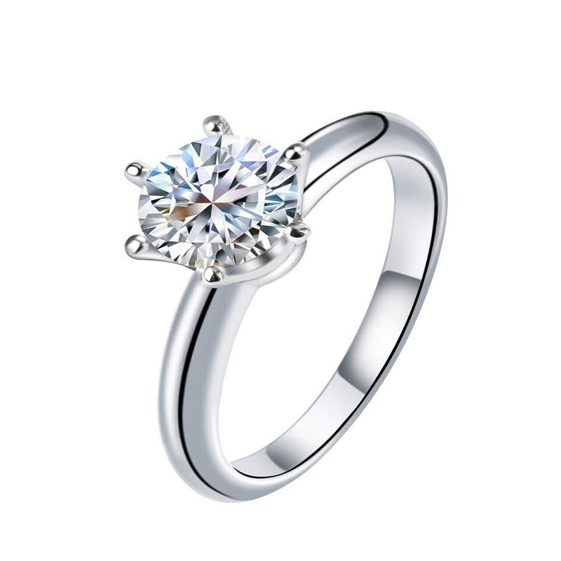 1 carat faux moissanite geometric ring with korean style design