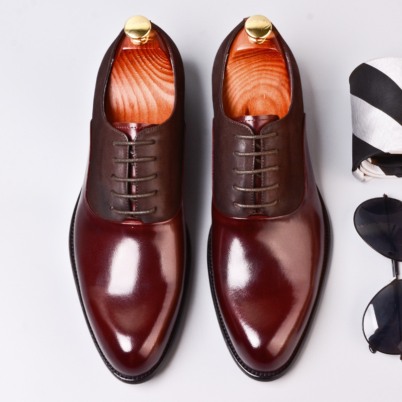 men's vintage British leather dress shoes with classic business styling