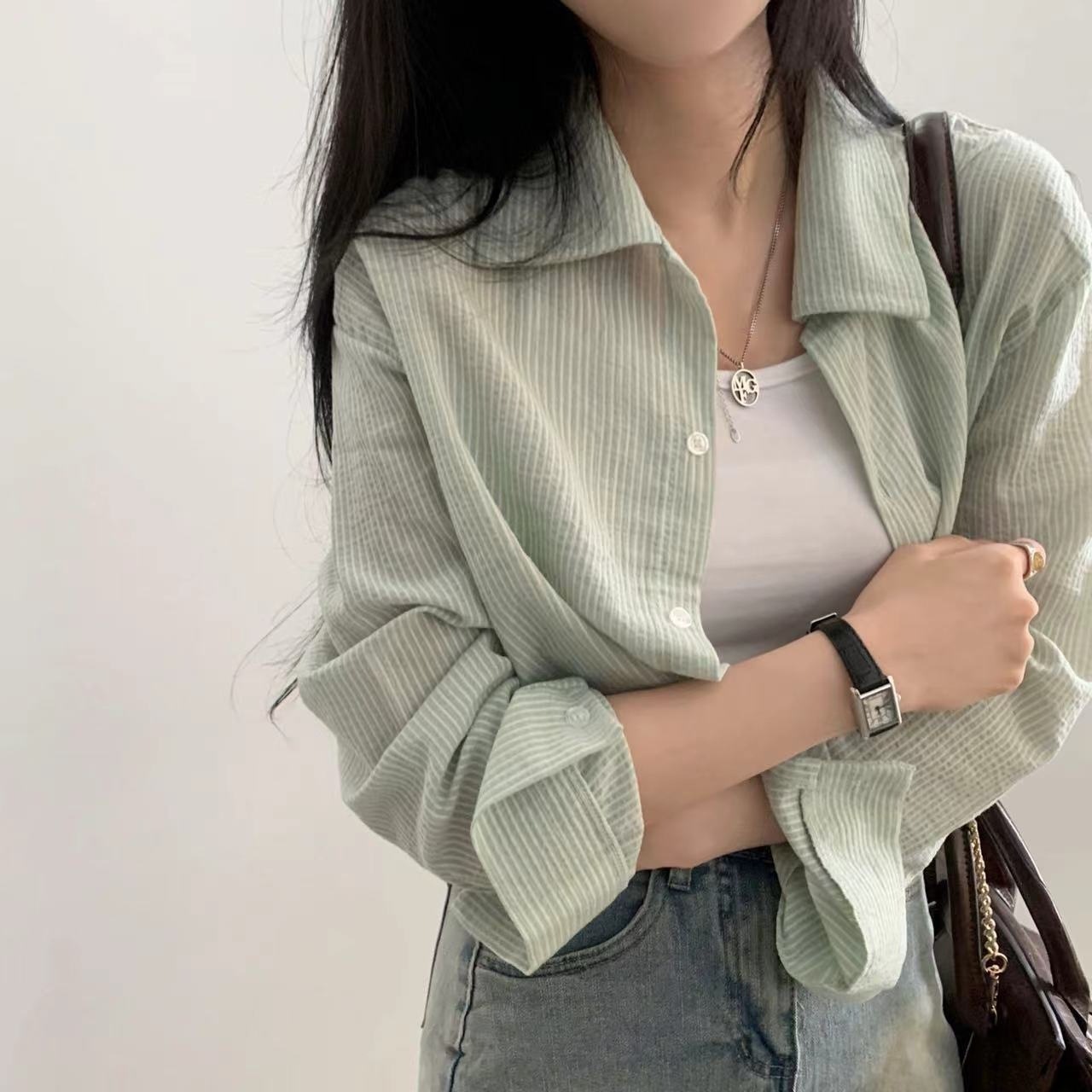 Striped Sun Protection Shirt - Image 8