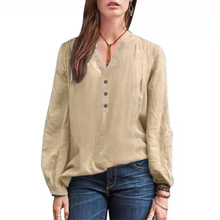 Cotton Linen Retro Shirt - Image 9
