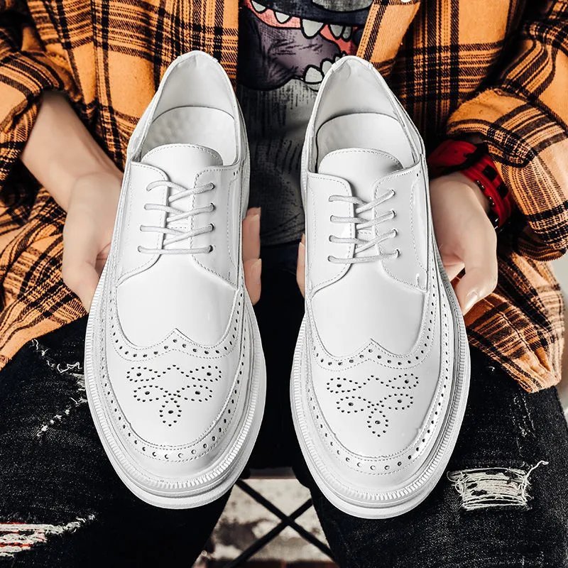 men's pointed toe business casual dress shoes with modern Korean and British-inspired design