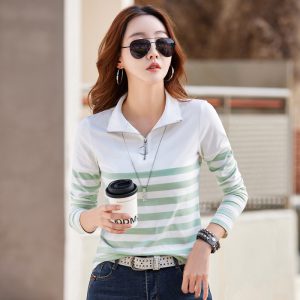 Striped Cotton Long Sleeve T-Shirt