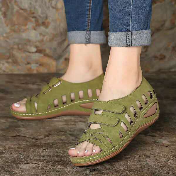 Women's Open Toe Wedge Sandals - Image 3