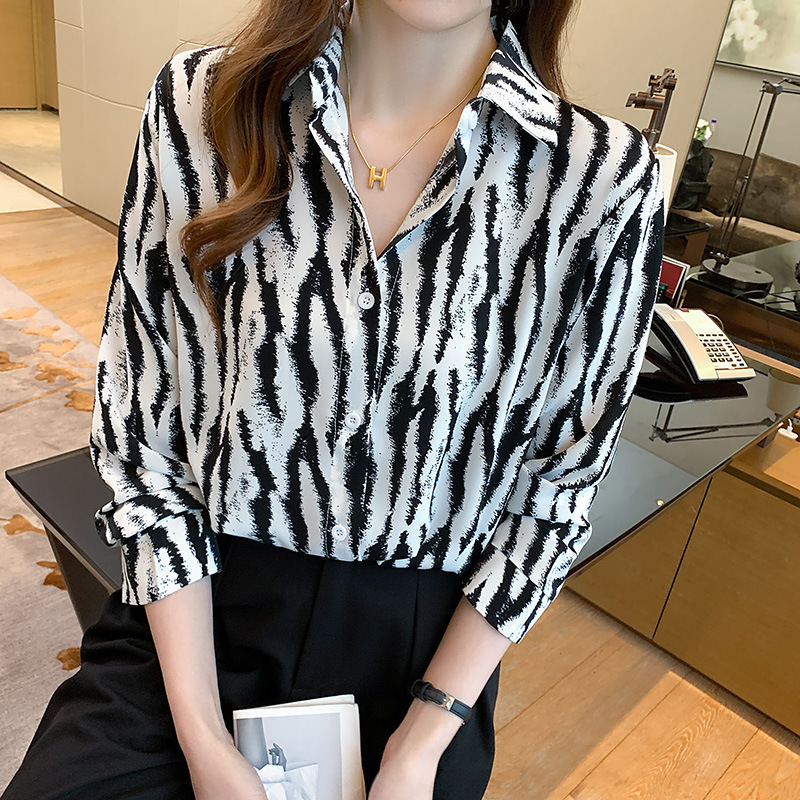Women's Zebra Print Chiffon Shirt - Image 2
