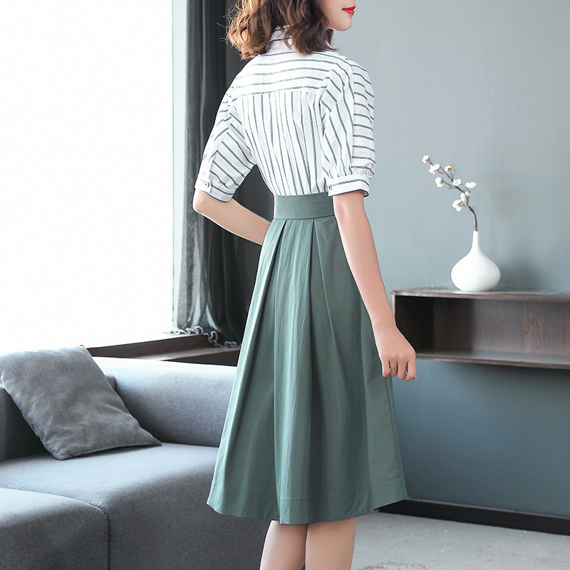 Women’s V-Neck Waist Shirt Dress