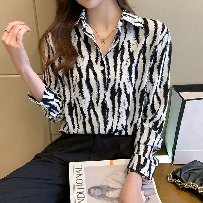 Women’s Zebra Print Chiffon Shirt