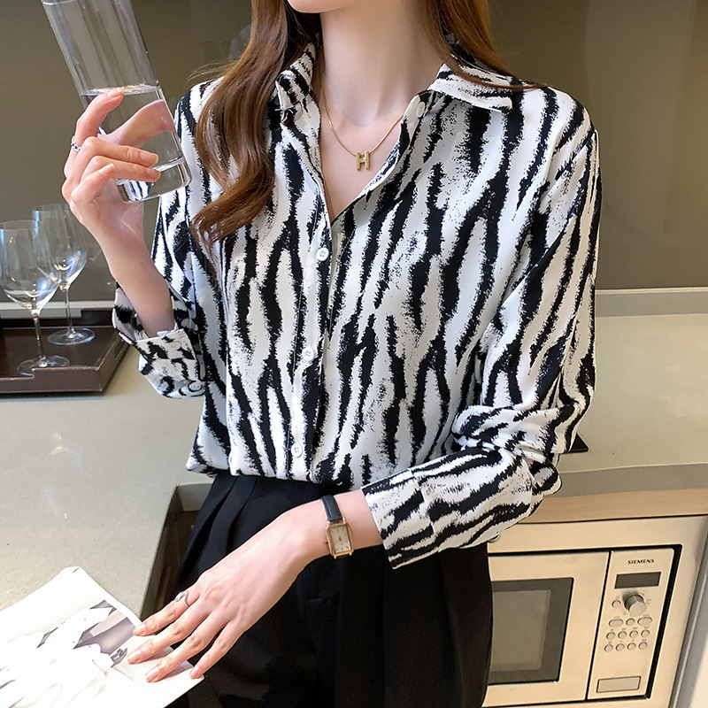 Women’s Zebra Print Chiffon Shirt