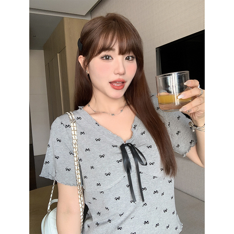 Sweet Bow Print T-Shirt