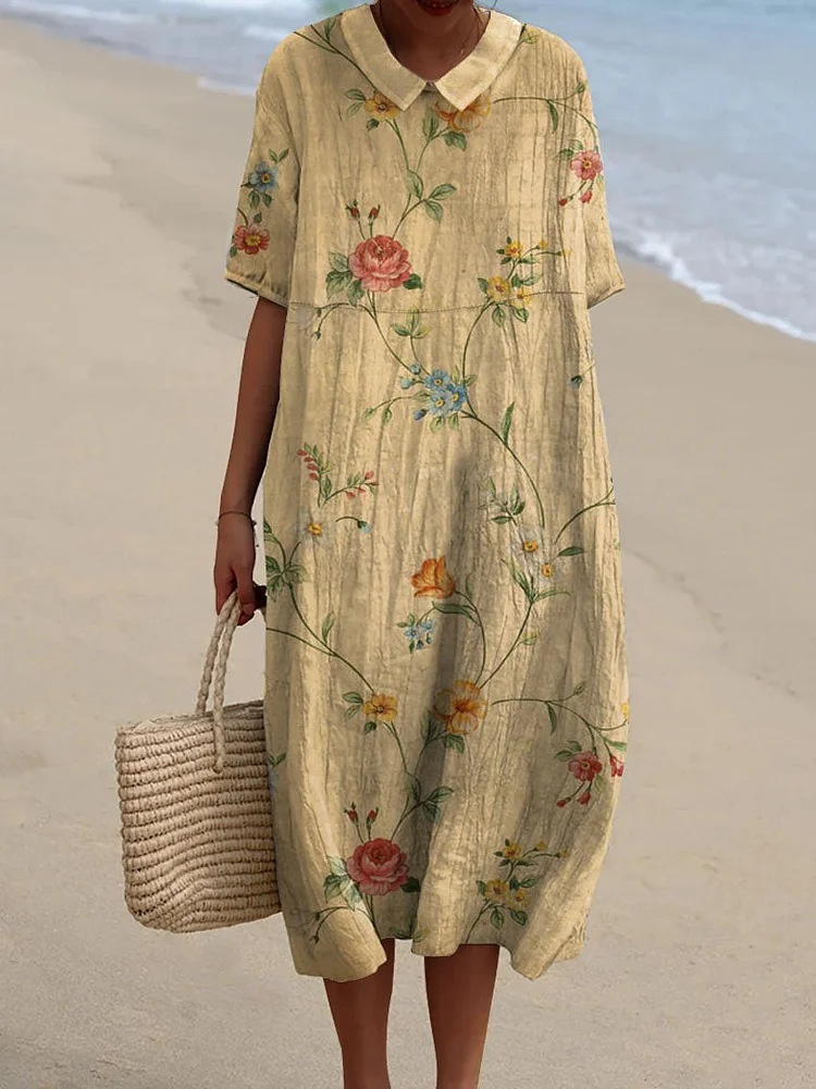 Women's Floral Shirt Dress - Image 10