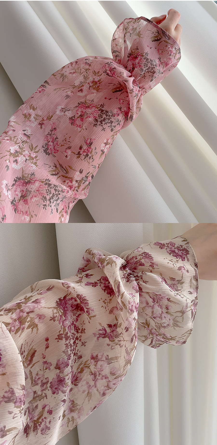 Women’s Floral Tie Neck Blouse