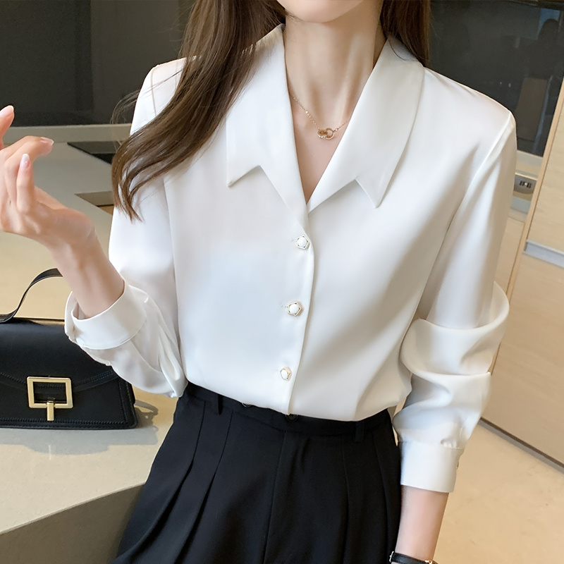 Women's Satin Button Shirt - Image 5