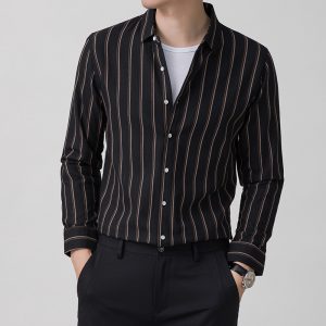 Men's Striped Jacquard Business Shirt
