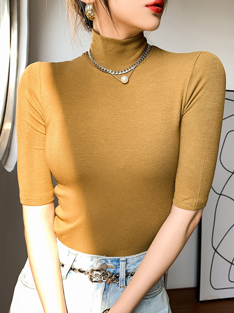 Women's Mock Neck T-Shirt - Image 8