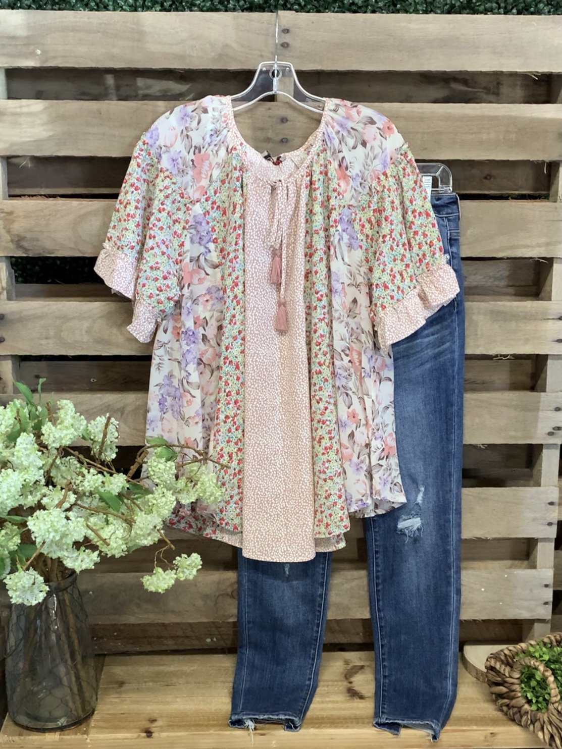 Women's Boho Floral Ruffle Chiffon Blouse | Summer Casual Top - Image 2