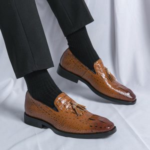 Croc Tassel Derby Shoes
