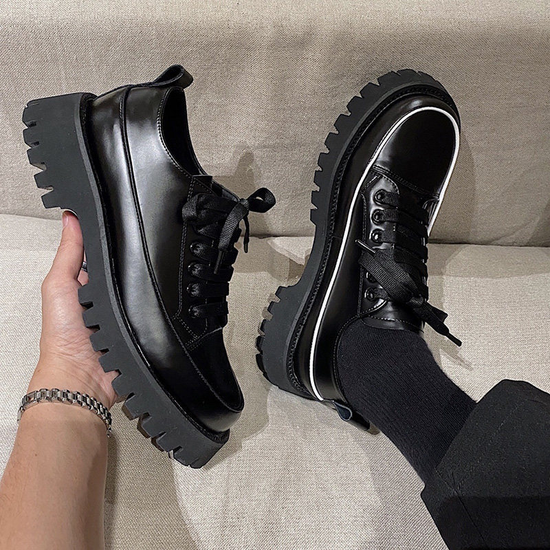 Men's Korean Platform Leather Shoes - Image 3