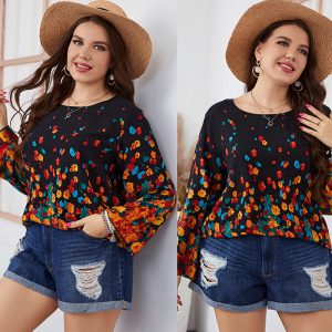 Women’s Plus Size Printed Blouse
