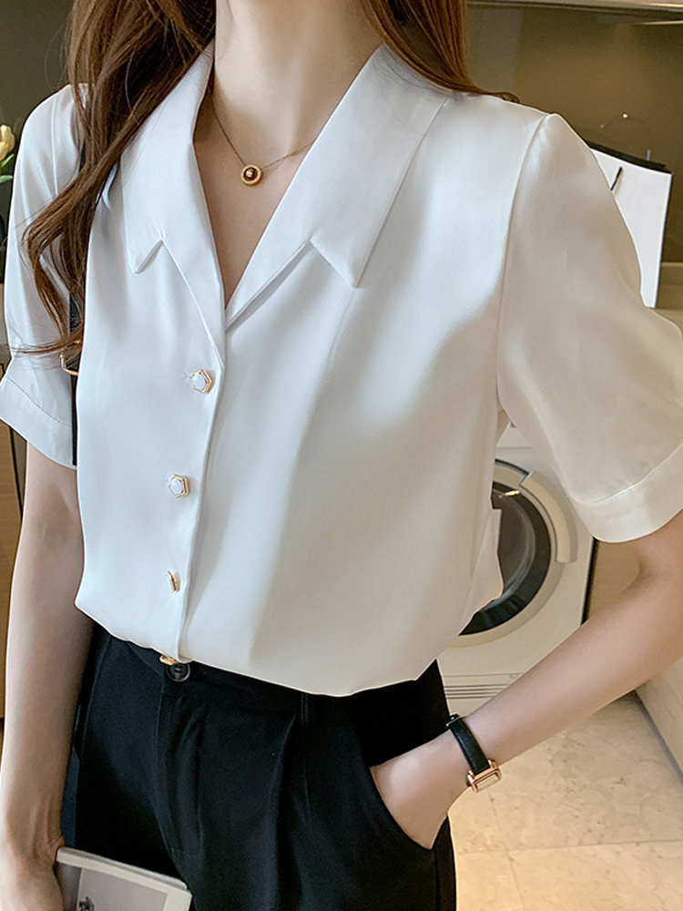 Women’s Short Sleeve Chiffon Blouse