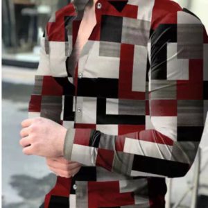 Men's Printed Streetwear Long Sleeve Shirt | European Style Button-Up