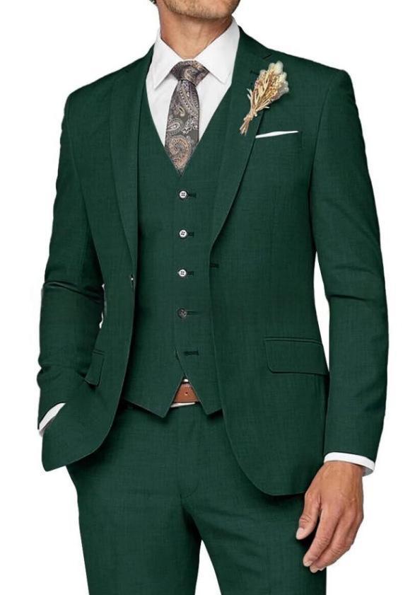 Mens Slim-fit Three-piece Suit With A Single-breasted Jacket - Image 8