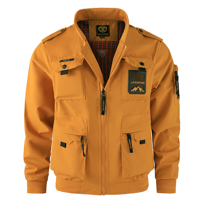 Multi-pocket Jacket For Menoutdoor Military-style Workwear