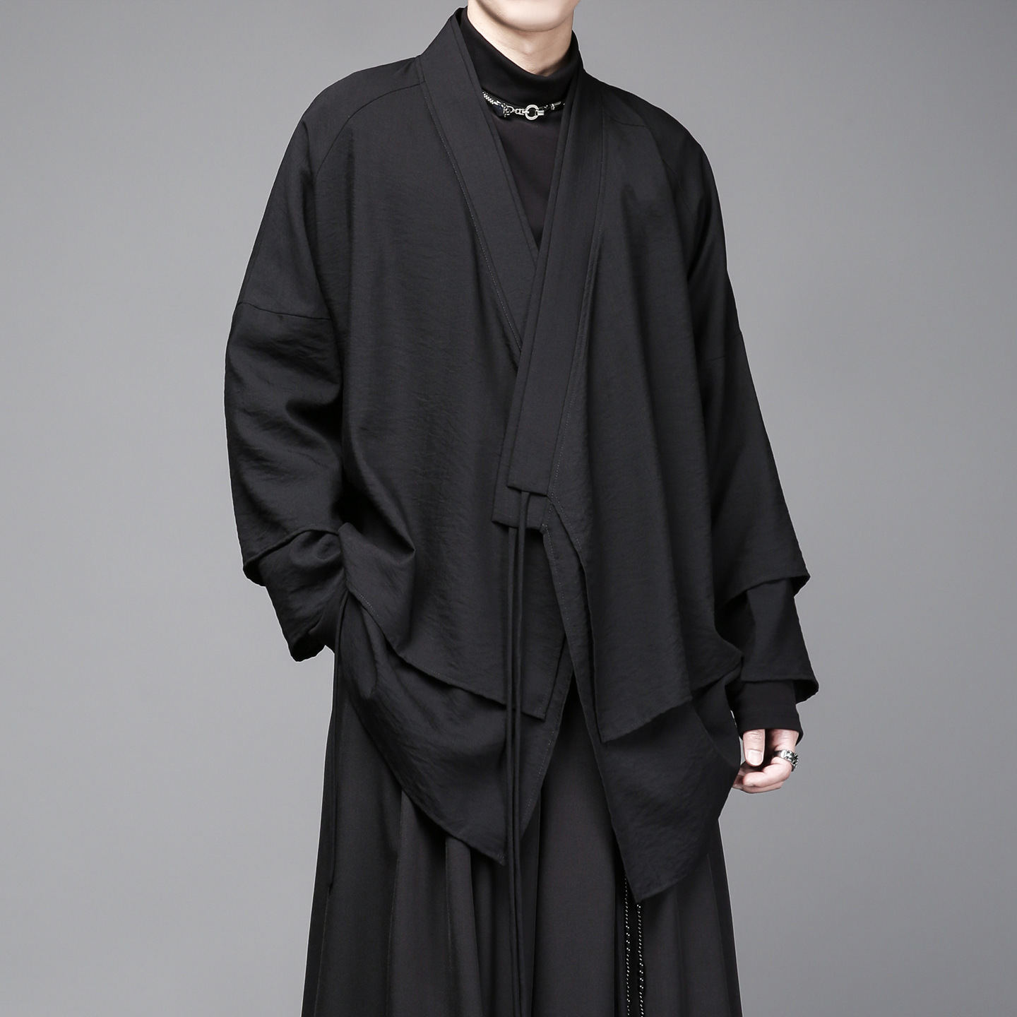 Chinese-Style Design-Led Yamamoto-Style Two-Piece-Look Jacket - Image 5