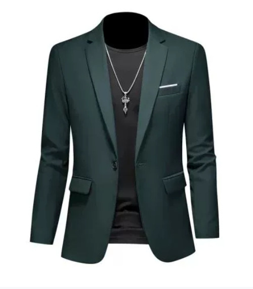 Mens Fashionable Plus-Size Slim-Fit Suit Jacket - Image 8
