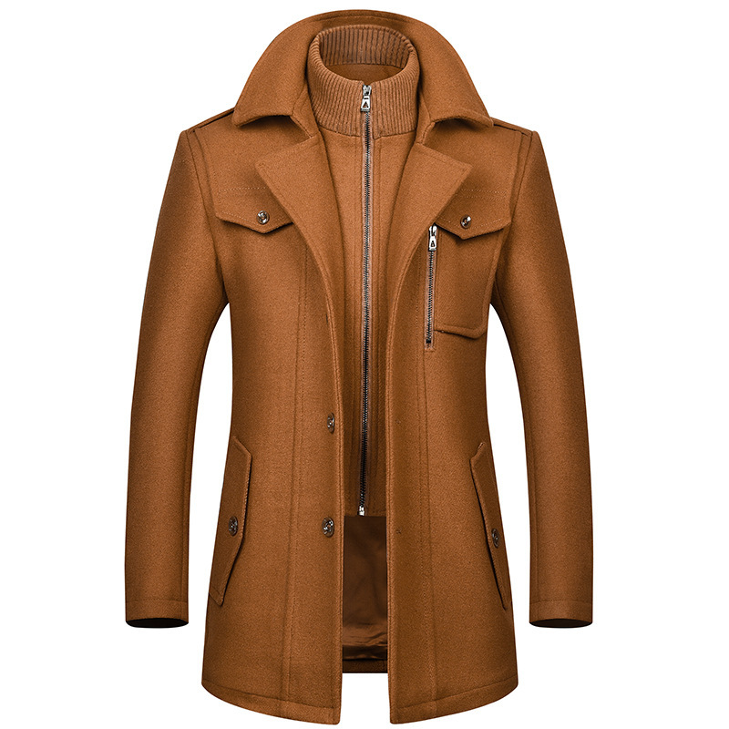 Men's Woolen Double Collar Coat - Image 2
