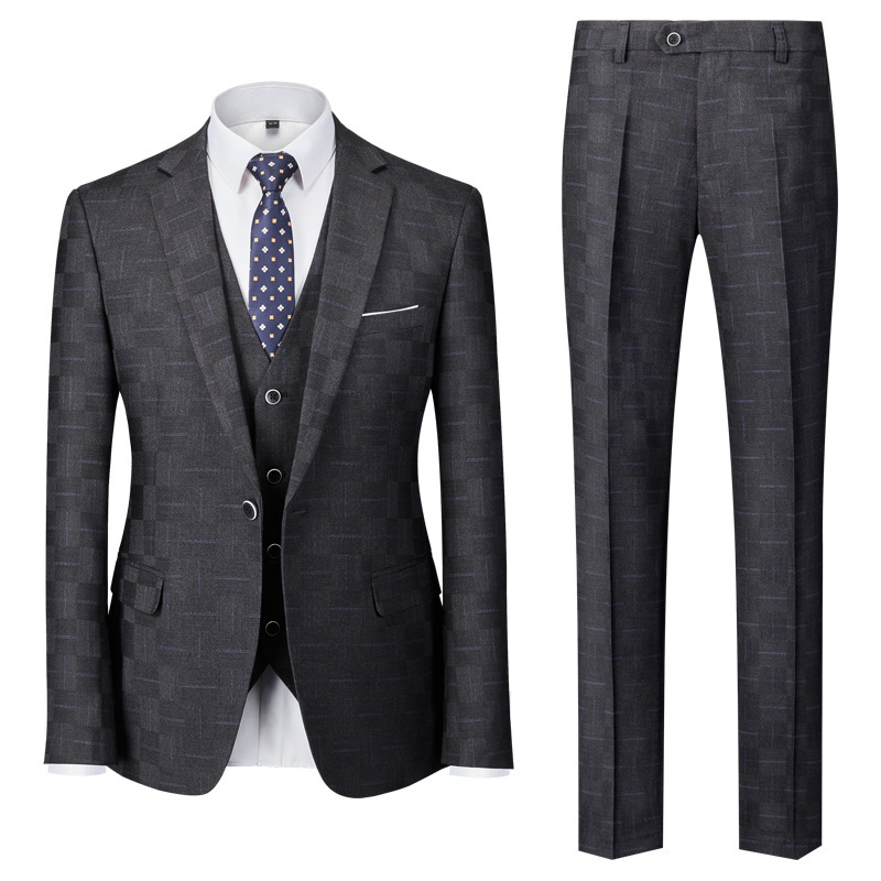 Mens New Plaid Set Mens Foreign-trade Suit - Image 2