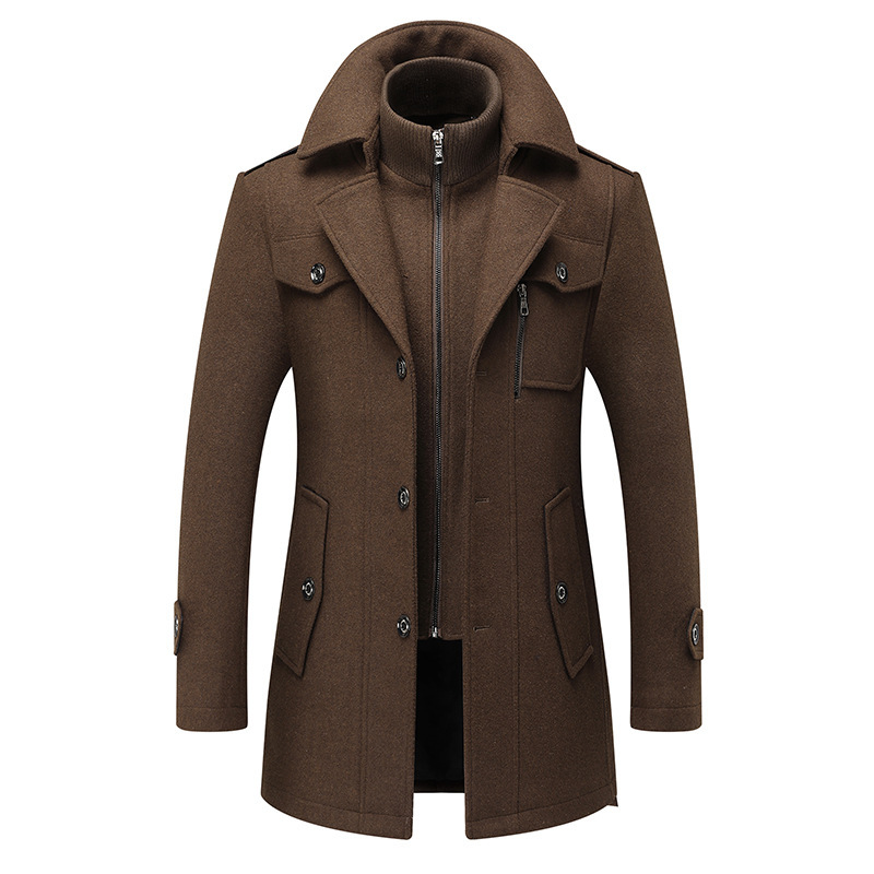 Men's Woolen Double Collar Coat - Image 6